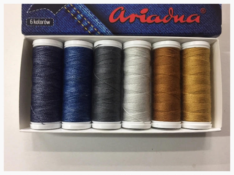 Zestaw 6 szpulek - Nici Ariadna - Jeans
