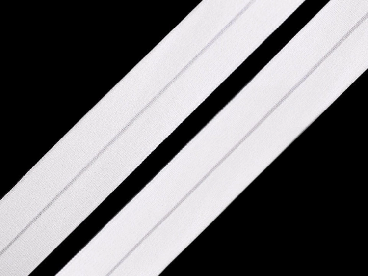 Lamówka elastyczna - Guma łamana - 16 mm - Biały