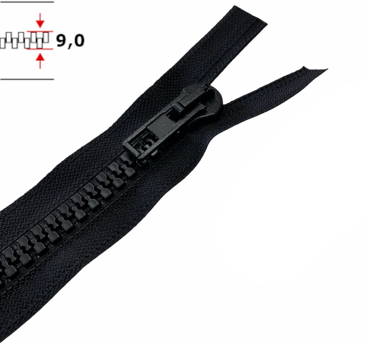 Zamek kostkowy gruby (18 - 300 cm) - Czarny