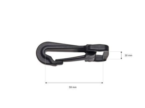 Karabińczyk plastikowy - 30 mm - Wymiary