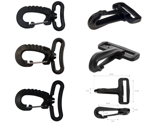 Karabińczyk plastikowy (25mm - 38mm)