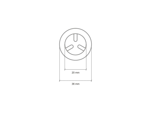 Oczka metalowe zaciskowe - 20 mm (wypukłe) - Wymiary