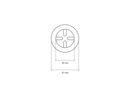 Oczka metalowe zaciskowe - 30 mm (wypukłe) - Wymiary