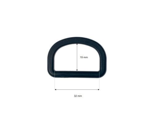 Półkole plastikowe - 32 mm - Wymiary