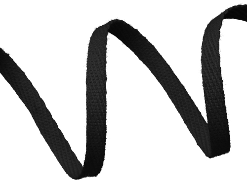 Taśma bawełniana - 0,5 cm - Czarny