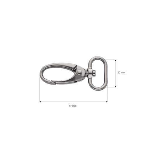 Karabińczyk Krab - 20 mm - Ciemny nikiel