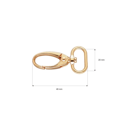 Karabińczyk Krab - 20 mm - Złoty