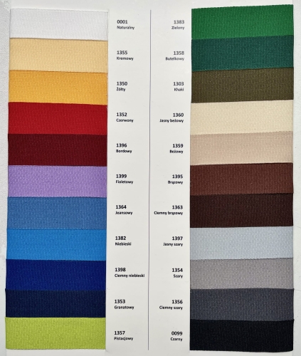 Kolorystyka - Taśma rypsowa