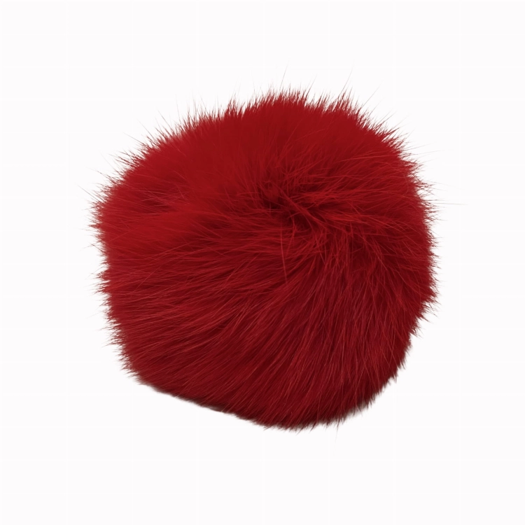 Pompon futrzany - Czerwony