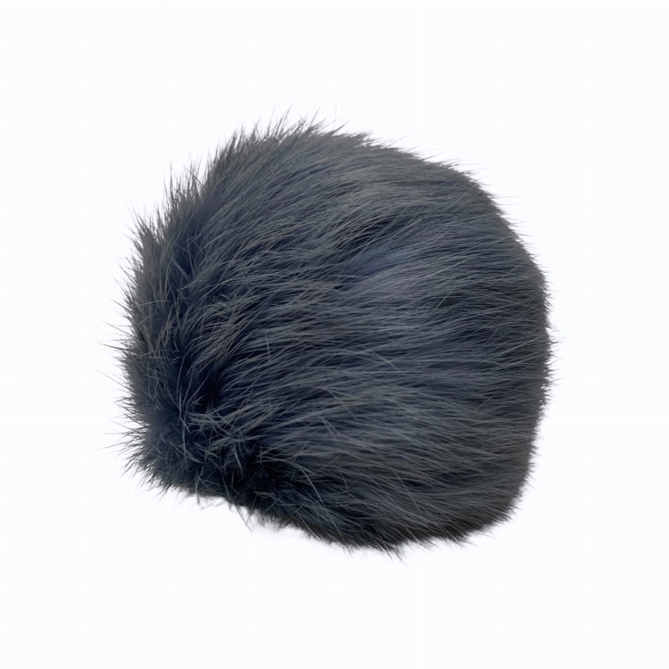 Pompon futrzany - Szaro-niebieski
