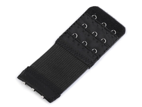 Haftki do staników - 3-rzędowe - Elastyczne - Czarne