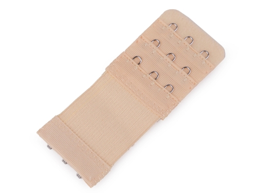 Haftki do staników - 3-rzędowe - Elastyczne - Cieliste