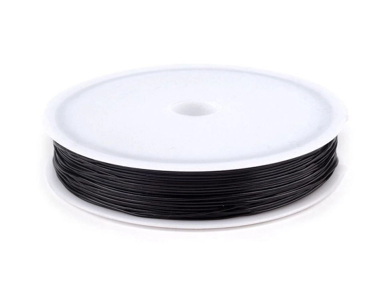 Żyłka do bransoletek - 0,5 mm - Czarny