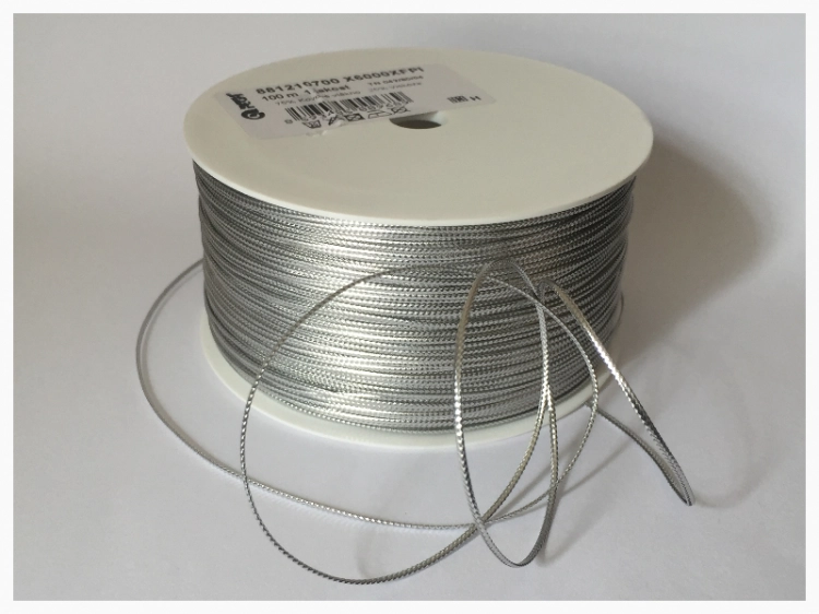 Sznurek pleciony metalizowany - 1 mm - Srebrny