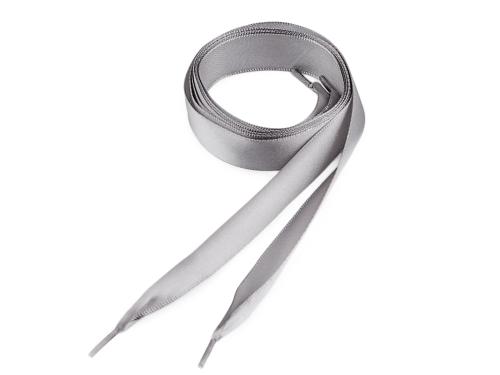 Sznurówki satynowe - 110 cm - Jasny szary