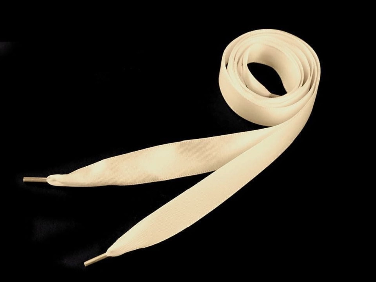 Sznurówki satynowe - 110 cm - Kremowy