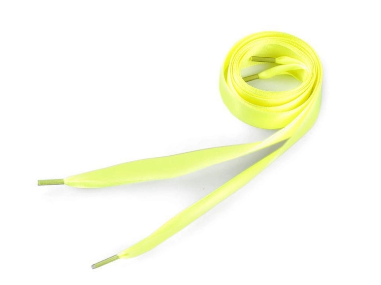 Sznurówki satynowe - 110 cm - Żółty neon