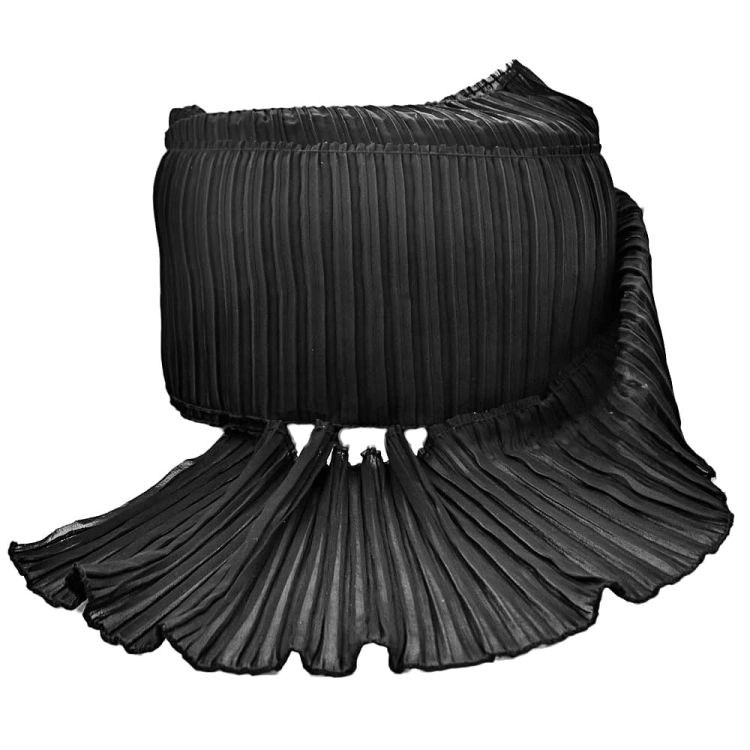Taśma plisowana - 14 cm - Czarny