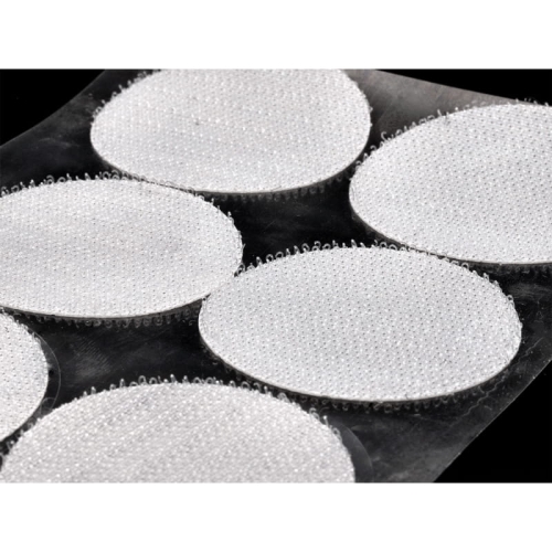 Rzep samoprzylepny kółka - 45 mm - Biały - Haczyk