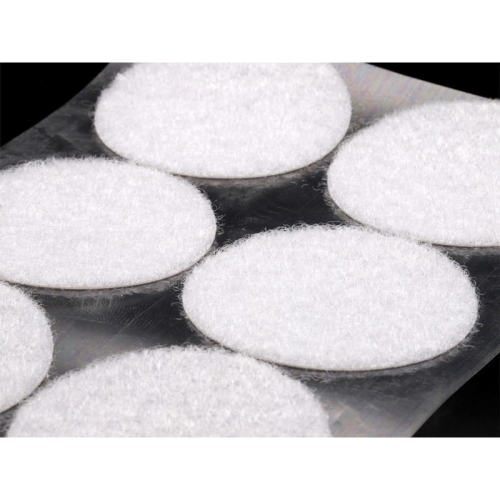 Rzep samoprzylepny kółka - 45 mm - Biały - Pętelka