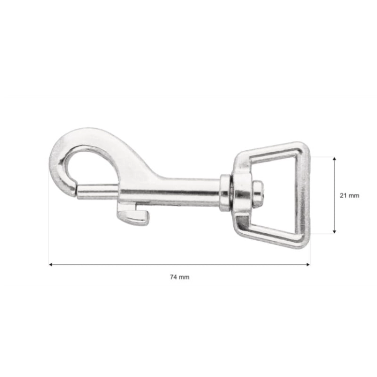 Karabińczyk metalowy - 21mm x 74mm