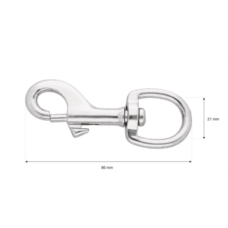 Karabińczyk metalowy - 21mm x 86mm