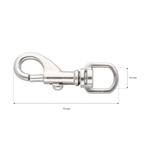 Karabińczyk metalowy - 14mm x 72mm
