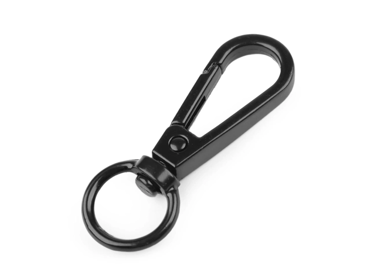 Karabińczyk metalowy - 12 mm - Czarny