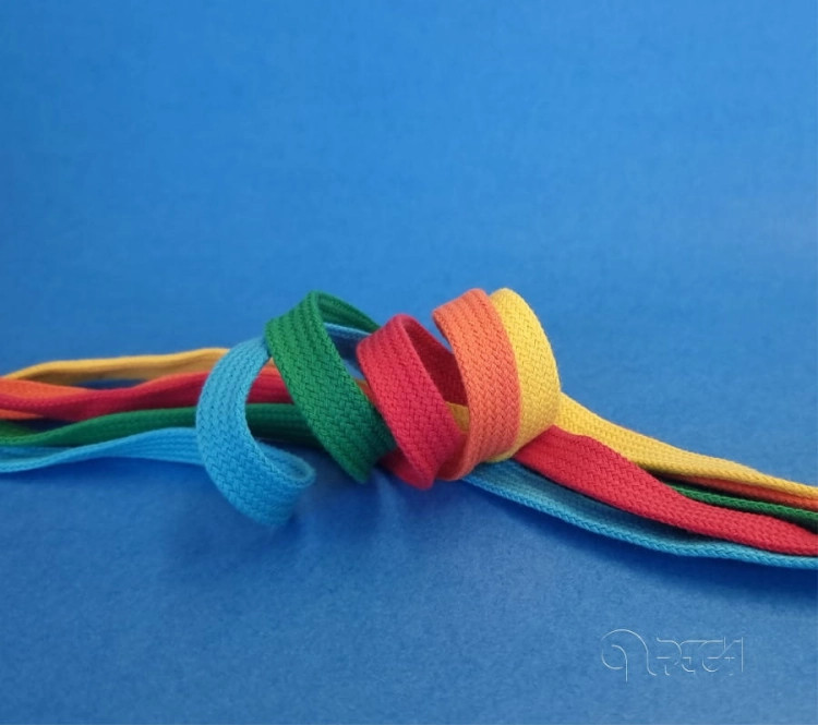 Sznurek bawełniany płaski pleciony - 12 mm