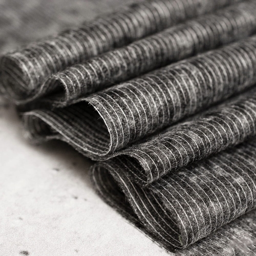 Flizelina - Wkład odzieżowy z klejem - Szara z nitką