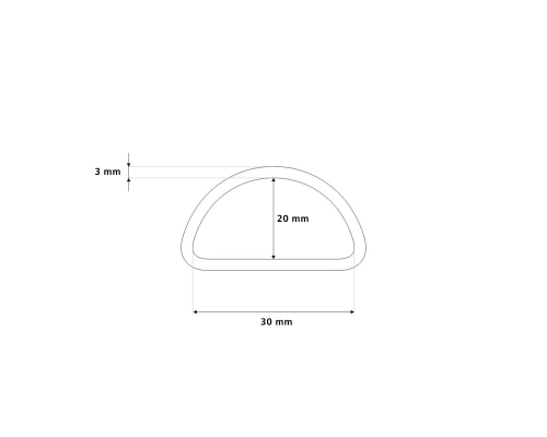 Półkółko metalowe - 30 mm