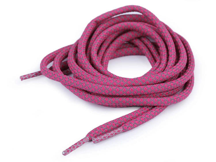 Sznurówki odblaskowe - 120 cm - Ciemny różowy