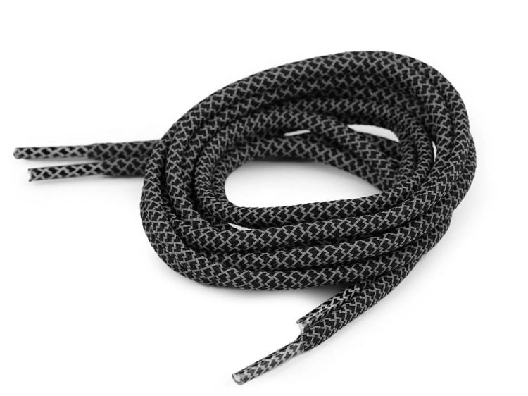 Sznurówki odblaskowe - 120 cm - Czarny