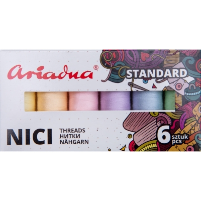 Pastel - Zestaw Nici Ariadna - 6 szpulek