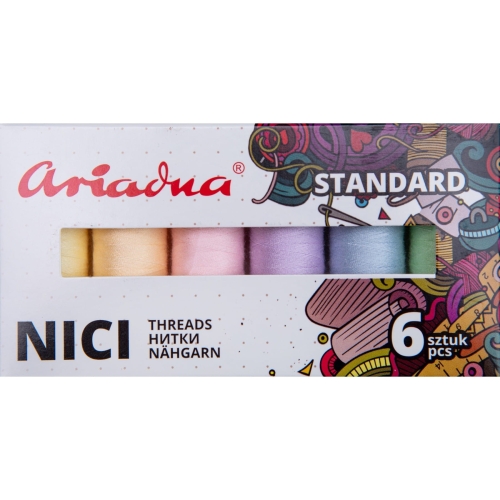 Pastel - Zestaw Nici Ariadna - 6 szpulek