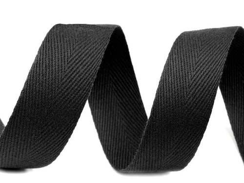 Taśma bawełniana jodełka - Czarny