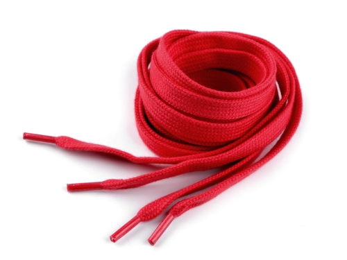Sznurówki bawełniane płaskie - Czerwony