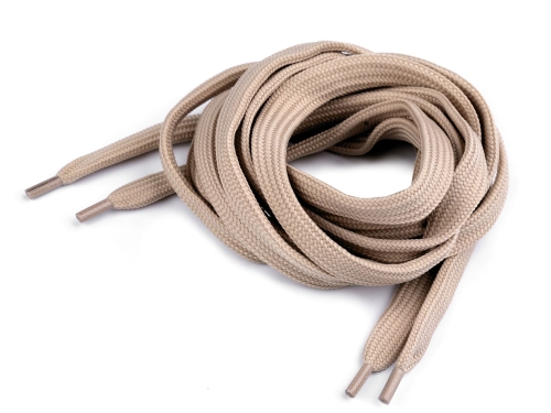 Sznurówki poliestrowe płaskie - Beżowy
