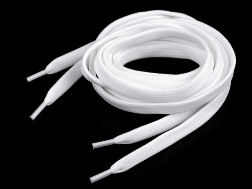 Sznurówki poliestrowe płaskie - Biały