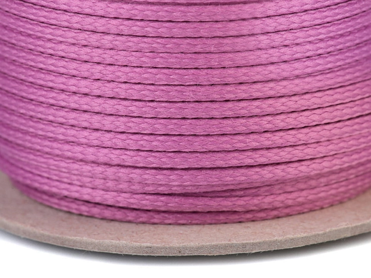 Sznurek - 3 mm - Fioletowo-różowy