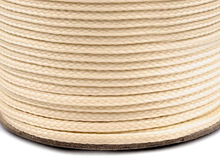 Sznurek - 3 mm - Jasny beżowy