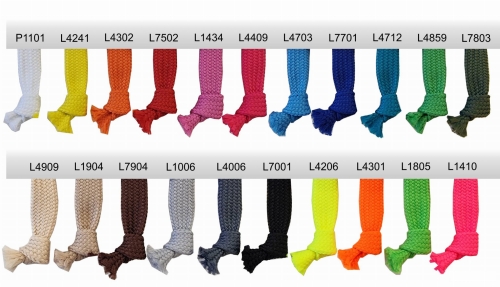 Sznurek pleciony płaski - 10 mm - Karta kolorów