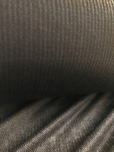 Flizelina - Wkład odzieżowy z klejem - Czarna z nitką