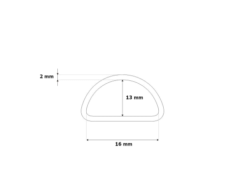 Półkółko metalowe - 16 mm