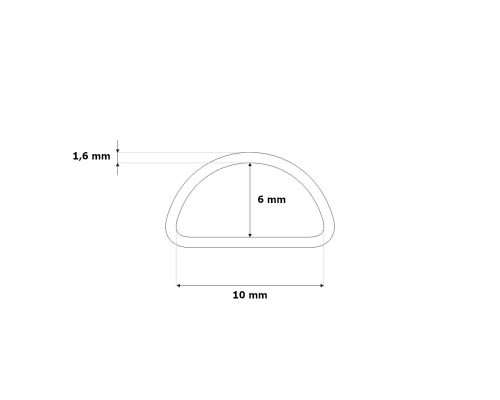 Półkółko metalowe - 10 mm
