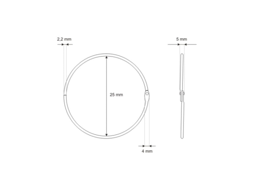 Kółko metalowe otwierane - 25 mm