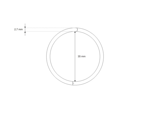 Kółko metalowe otwierane - 35 mm