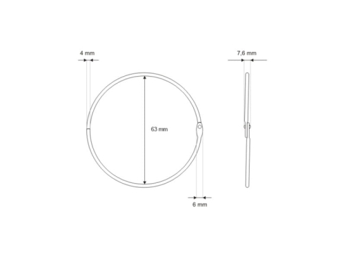 Kółko metalowe otwierane - 60 mm