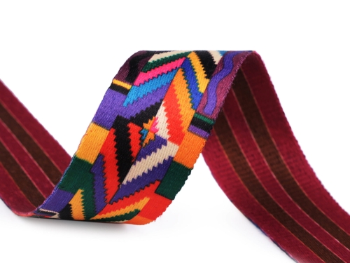 Taśma nośna we wzory - Folk - 38 mm