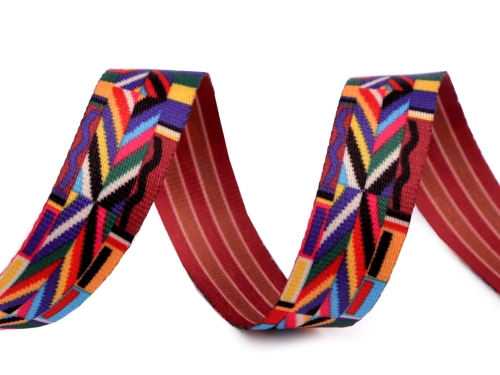 Taśma nośna we wzory - Folk - 20 mm